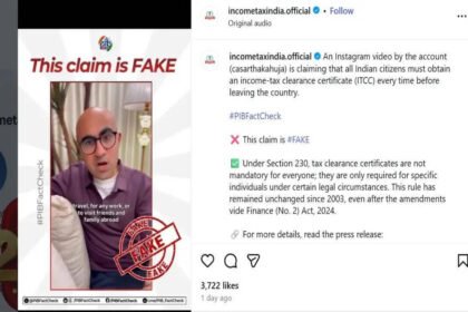 Influencer’s claim that “Indians will have to get Income-Tax Clearance Certificate every time they travel internationally”; this is what Income Tax Department has to say |
