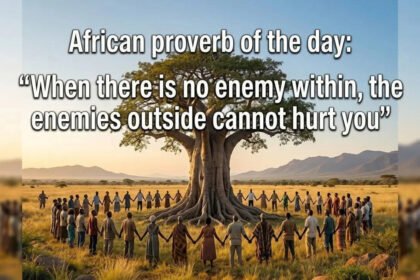 African proverb of the day: “When there is no enemy within, the enemies outside cannot hurt you” |