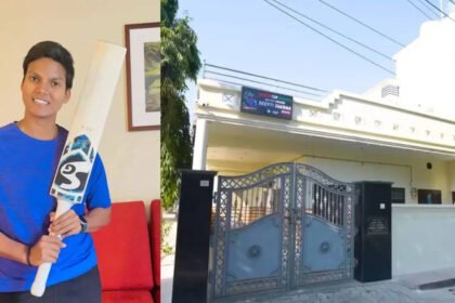 A two-storey home filled with cricket memories, trophy-lined walls and strong family support