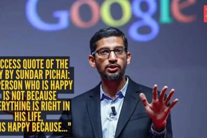 Sundar Pichai Quote: Success quote of the day by Google CEO Sundar Pichai: “A person who is happy is not because everything is right in his life, he is happy because…”