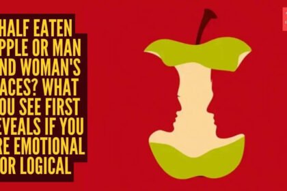 Optical illusion personality test: Half eaten apple or man and woman’s faces? What you see first reveals if you are emotional or logical
