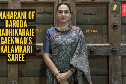 When Maharani of Baroda Radhikaraje Gaekwad stunned in a Kalamkari saree with an Afghan hasli