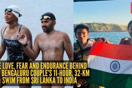 ‘Every time I breathed, I saw him beside me’: The love, fear, and endurance behind this Bengaluru couple’s 11-hour, 32-km swim from Sri Lanka to India |