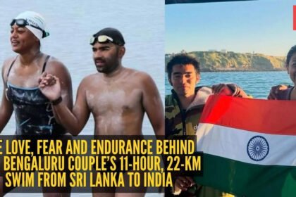 ‘Every time I breathed, I saw him beside me’: The love, fear, and endurance behind this Bengaluru couple’s 11-hour, 22-km swim from Sri Lanka to India |
