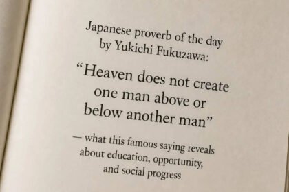 Japanese proverb of the day by Yukichi Fukuzawa: “Heaven does not create one man above or below another man” — what this famous saying reveals about education, opportunity, and social progress |
