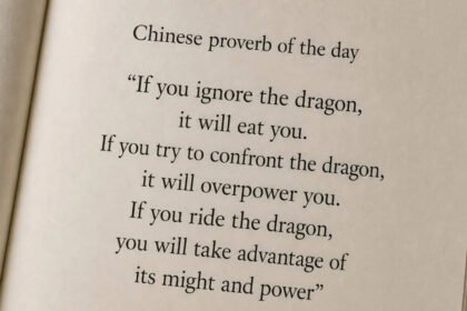 Chinese proverb of the day: “If you ignore the dragon, it will eat you. If you try to confront the dragon, it will…” — understanding challenges, adaptability, and the art of working with change |
