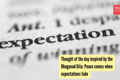 Peace comes when expectations fade
