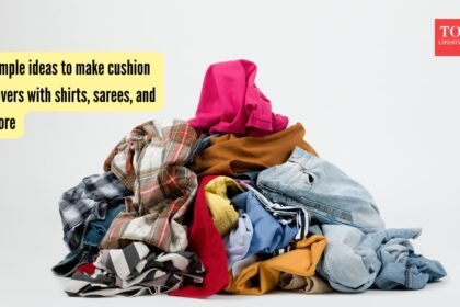 Wondering what to do with your pile of old clothes? Simple ideas to make cushion covers with shirts, sarees, and more