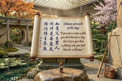Chinese proverb of the day: “If you give a man a fish, you feed him for a day. But if you give him a fishing rod…” — what it really says about help, independence, and long-term thinking |