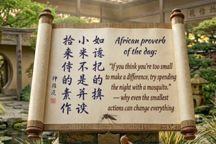 African proverb of the day: “If you think you’re too small to make a difference, try spending the night with…”— why even the smallest actions can change everything |