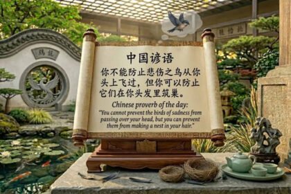 Chinese proverb of the day: “You cannot prevent the birds of sadness from passing over your head, but you can prevent their…” |
