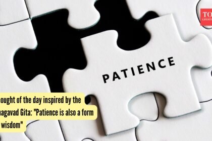 Patience is also a form of wisdom