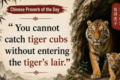 Chinese proverb of the day: “You cannot catch tiger cubs without…” |
