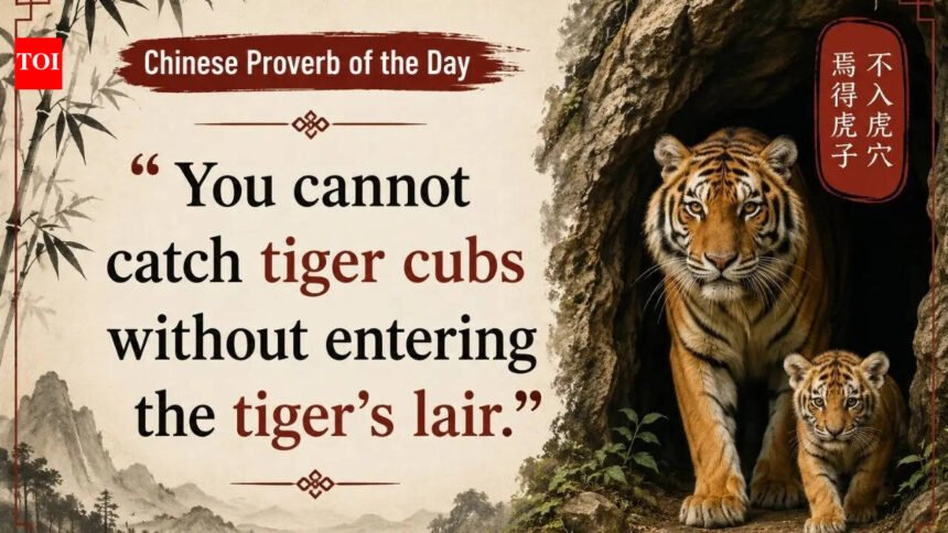 Chinese proverb of the day: “You cannot catch tiger cubs without…” |