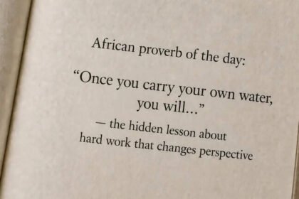 African proverb of the day: “Once you carry your own water, you will…” — the hidden lesson about hard work that changes perspective |