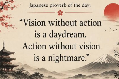 Japanese proverb of the day: “Vision without action is a daydream. Action without vision is…” |