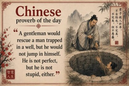 Chinese proverb of the day: “A gentleman would rescue a man trapped in a well, but he would not…” — the proverb explains why helping everybody can sometimes destroy you |