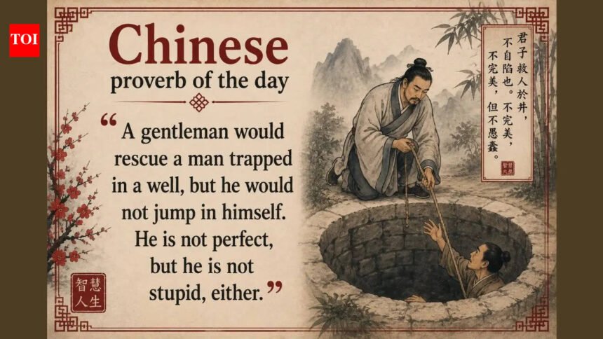 Chinese proverb of the day: “A gentleman would rescue a man trapped in a well, but he would not…” — the proverb explains why helping everybody can sometimes destroy you |
