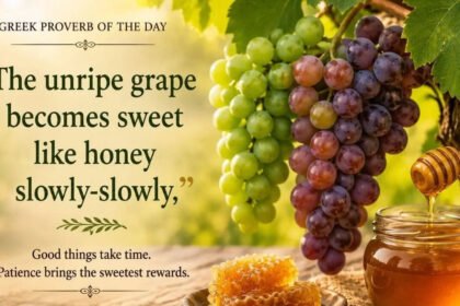Greek proverb of the day: “The unripe grape becomes sweet like honey…” |