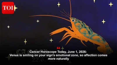 Cancer Horoscope Today, June 1, 2026: Venus is smiling on your sign’s emotional zone, so affection comes more naturally