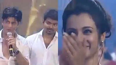 When Shah Rukh Khan made Thalapathy Vijay dance; Trisha Krishnan cheers loudly – VIDEO |