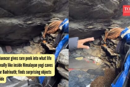 Influencer gives rare peek into what life is really like inside Himalayan yogi caves near Badrinath; finds surprising objects inside