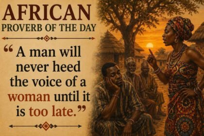 African proverb of the day: “A man will never heed the voice of a woman until it is too late.” |