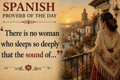 Spanish proverb of the day: “There is no woman who sleeps so deeply that the sound of…” |
