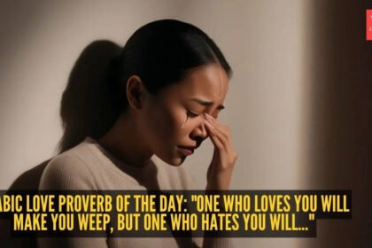 Arabic love proverb of the day: “One who loves you will make you weep, but one who hates you will…” |