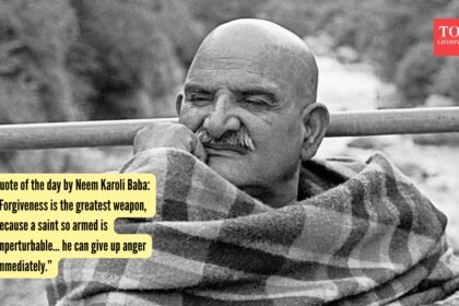 Quote of the day by Neem Karoli Baba: “Forgiveness is the greatest weapon, because a saint so armed is unperturbable… he can give up anger immediately.”