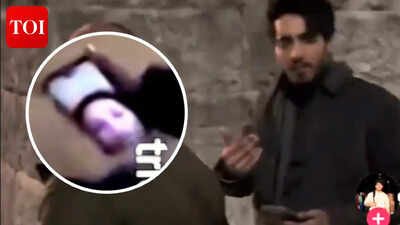 Ahaan Panday: Was Ahaan Panday on video call with Aneet Padda in viral clip from UK film sets? – WATCH | Hindi Movie News