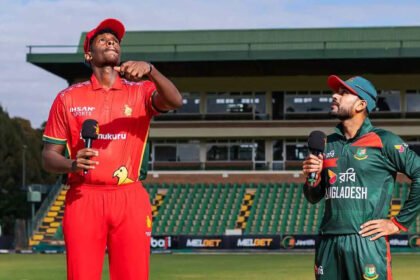 Zimbabwe 0/0 in 0.4 Overs
