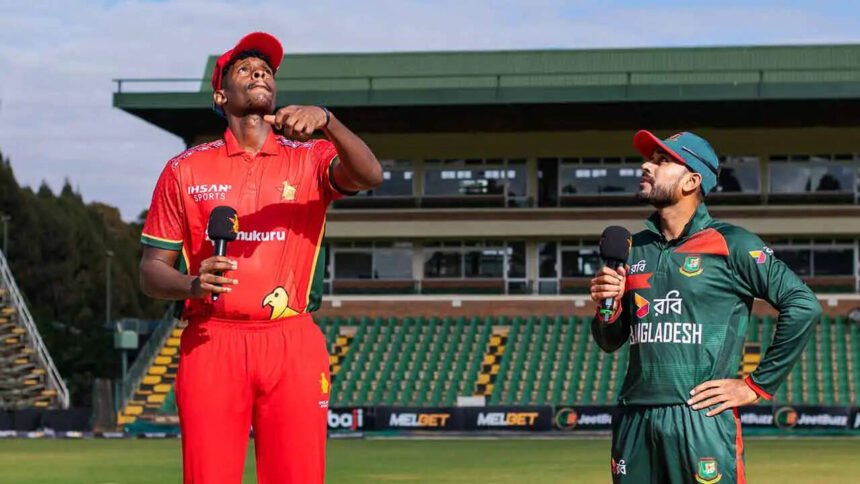 Zimbabwe 0/0 in 0.4 Overs