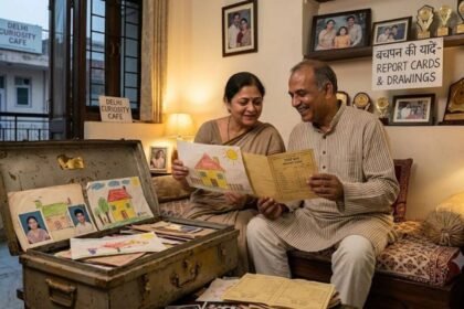 Psychology says parents who keep old report cards and childhood drawings may be preserving a part of their own life story, not just memories