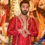 Ranbir Kapoor makes a festive style statement in Rs 80K red and gold embroidered kurta set at Mumbai’s Durga Puja pandal ahead of ‘Ramayana: Part 1’ release | Hindi Movie News